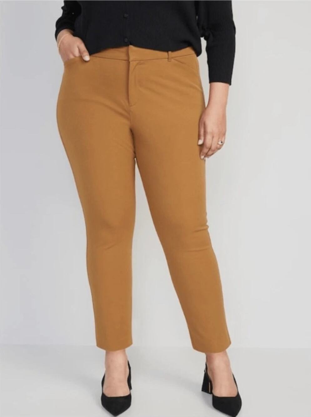 OLD NAVY High Rise Pixie Ankle Pants Secret-Smooth Pockets Brown Womens Size 18